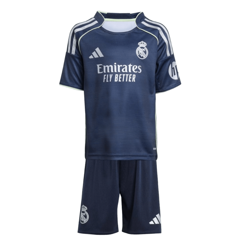 Mini Kit Adidas Real Madrid II 25/26 Oficial Inf. | Mundo do Futebol